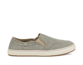 Sanuk Tideline Hemp Slip On Men's Sidewalk Surfers Light Grey | Canada 224VRW